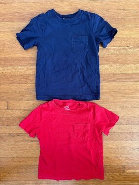 Carter's Short Sleeve Pocket Tees in Navy and Red